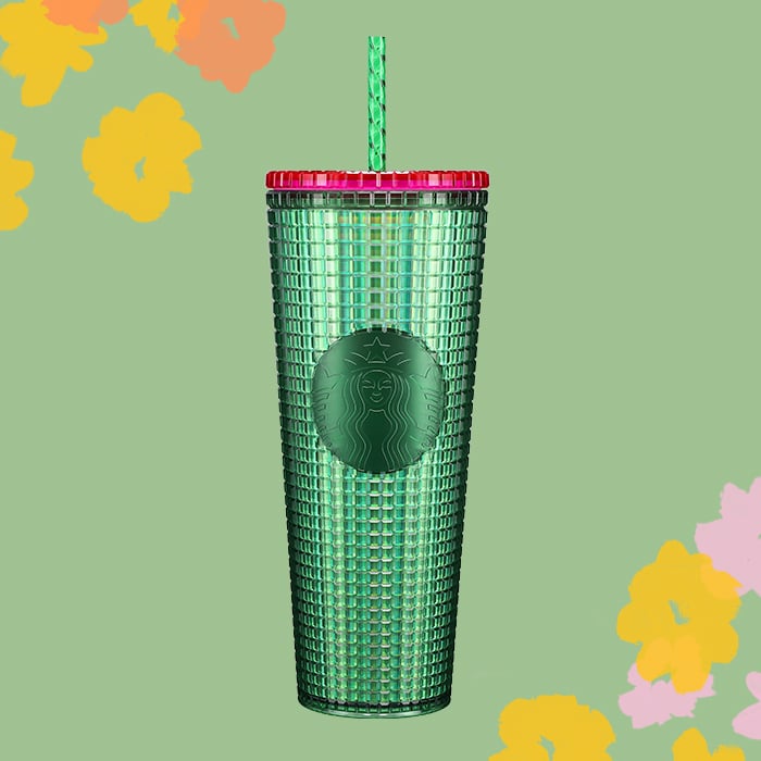 Starbucks Green & Pink Grid Cold Cup