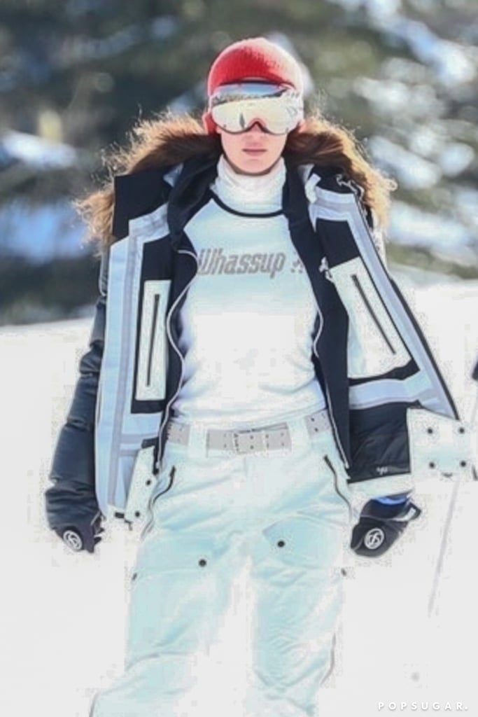 Bella Hadid Went Skiing in Aspen Wearing a "Whassup" Shirt
