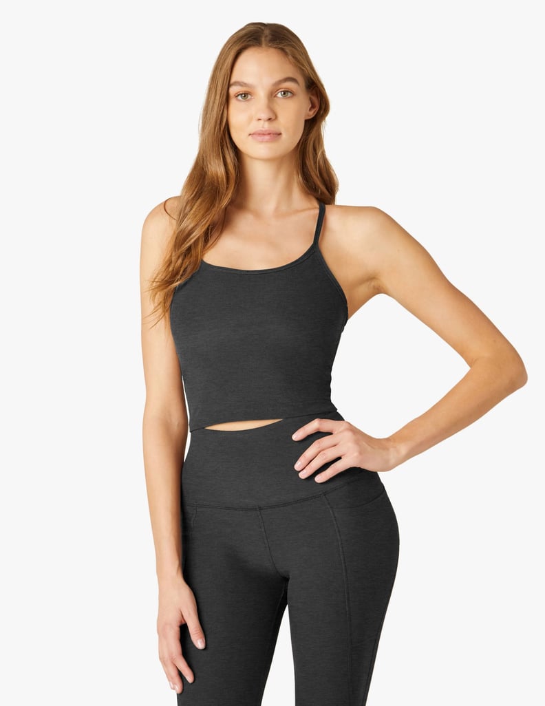 A Workout Set: Beyond Yoga Spacedye Slim Racerback Cropped Tank and Caught In The Midi Leggings