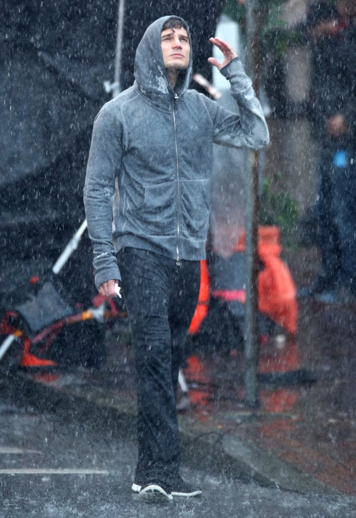 Jamie Dornan Running in Rain | Fifty Shades of Grey Photos