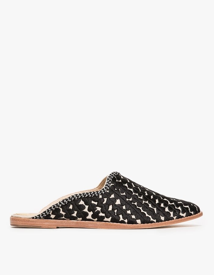 Dolce Vita Tia Slides in Black Linen ($130)