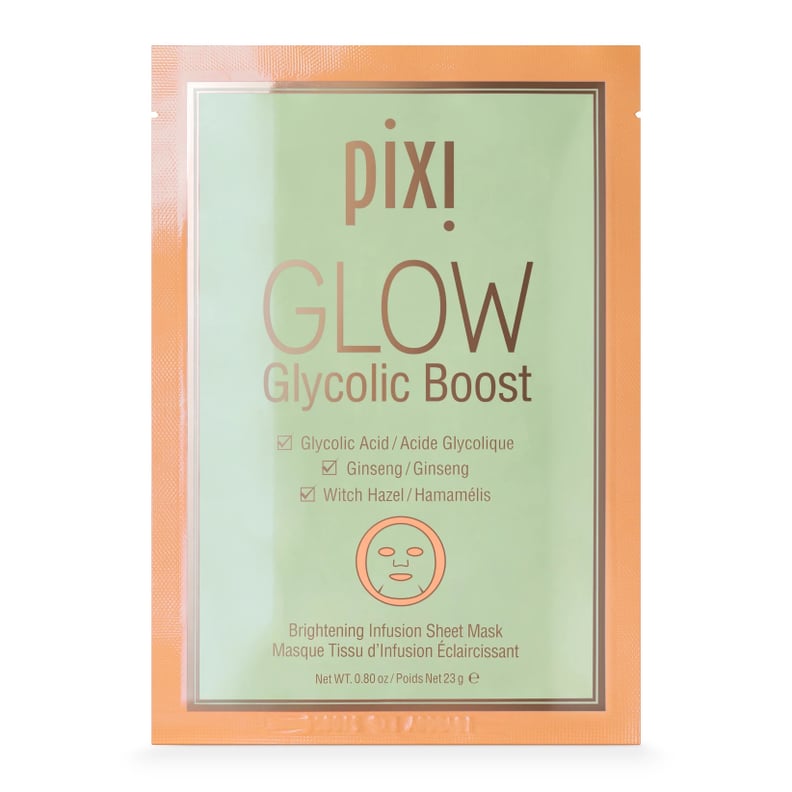 An Exfoliating Sheet Mask: Pixi by Petra GLOW Glycolic Boost Brightening Face Mask Sheet