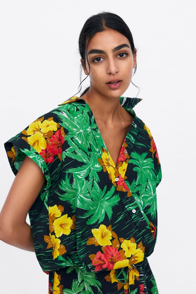 Zara Multicolored Floral Print Shirt