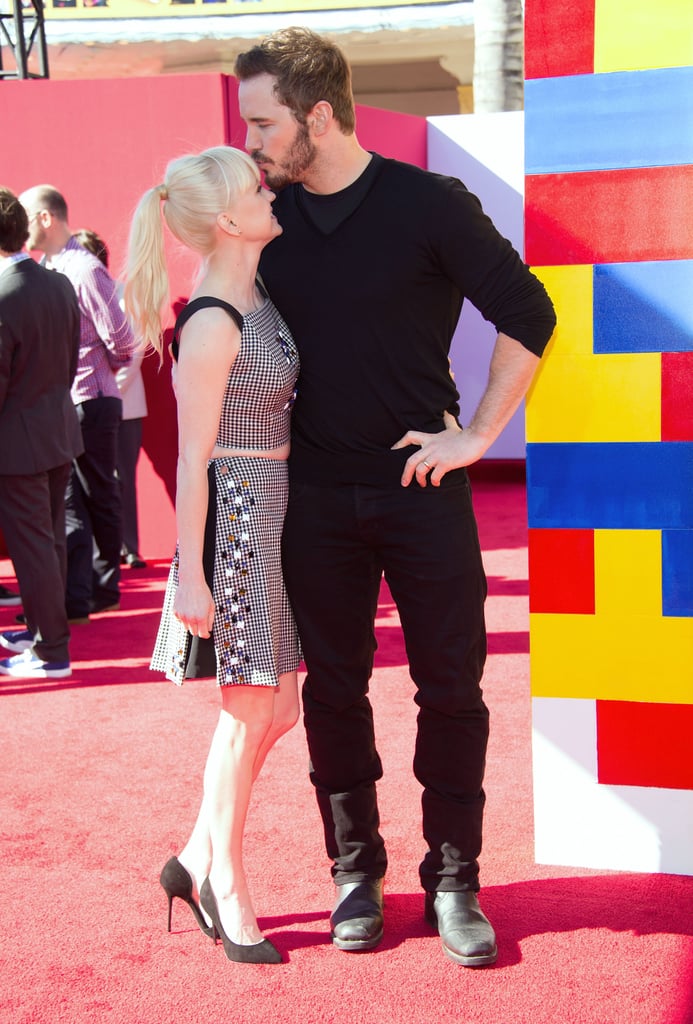Chris gave Anna the sweetest kiss when they arrived at the LA premiere of The Lego Movie in February 2014.