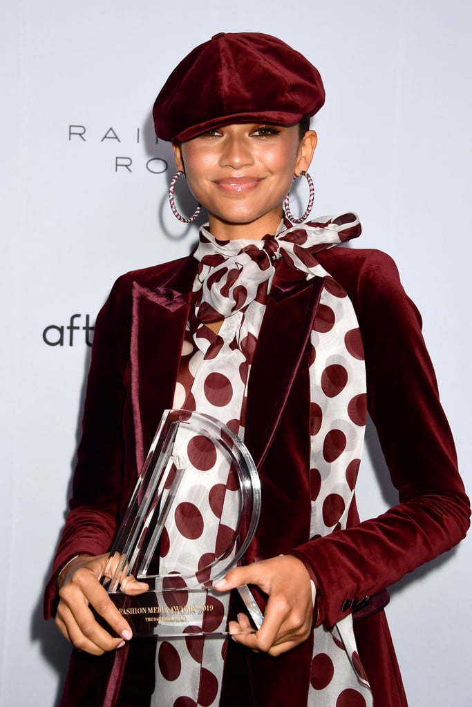 Zendaya's Red Velvet Suit at The Fashion Media Awards 2019