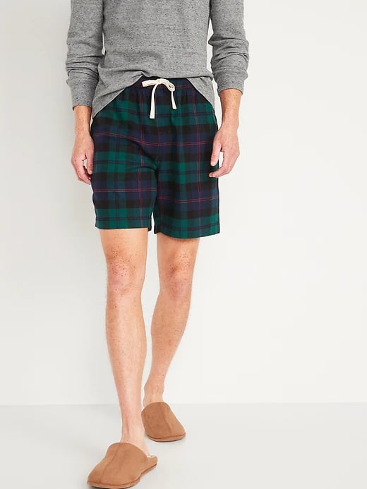 Old Navy Matching Plaid Flannel Pajama Shorts For Men — 7.5-Inch
