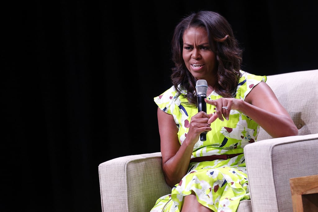 Michelle Obama Green Printed Dress June 2018