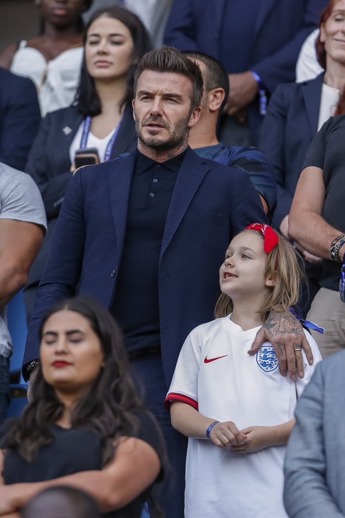 David Beckham and Harper at World Cup Pictures June 2019