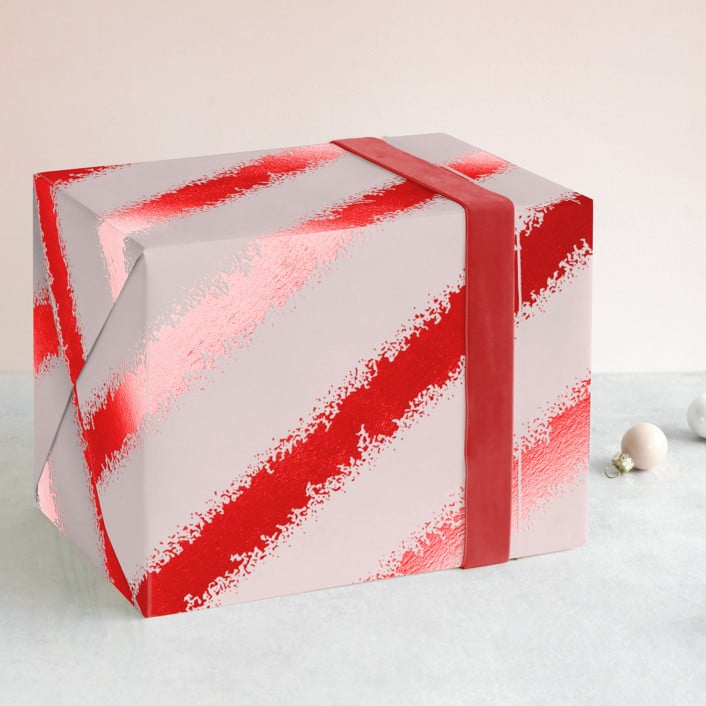 Minted Shimmering Candy Cane Gift Wrap