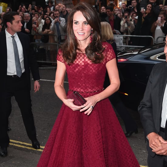Kate Middleton Wearing Red Marchesa Notte Dress April 2017