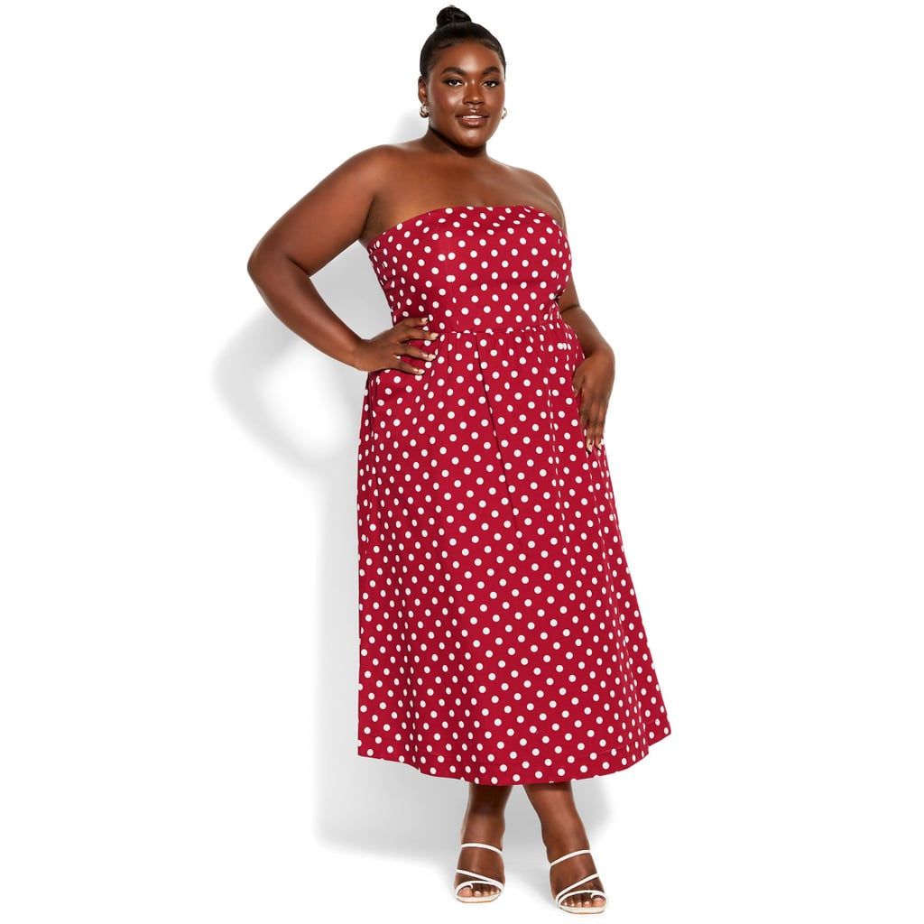 A Sleeveless Dress: City Chic Plus Size Inamorato Spot Dress