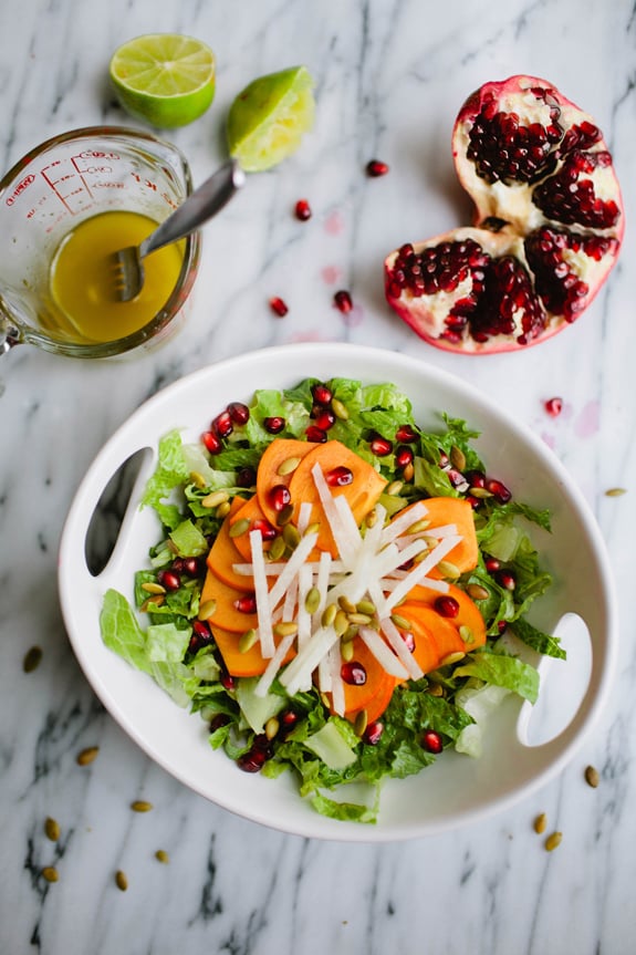 Persimmon, Jicama, and Pomegranate Salad