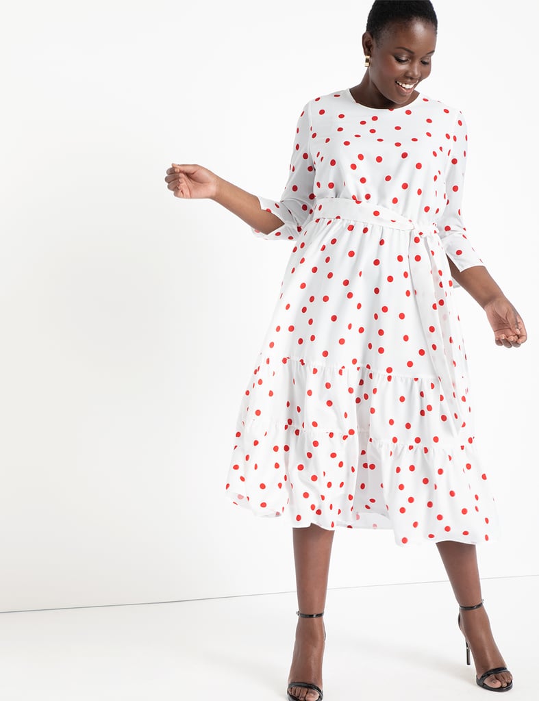 Eloquii Puff Sleeve Dress With Tiered Skirt