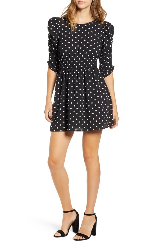 Speechless Smock Sleeve Dot Dress