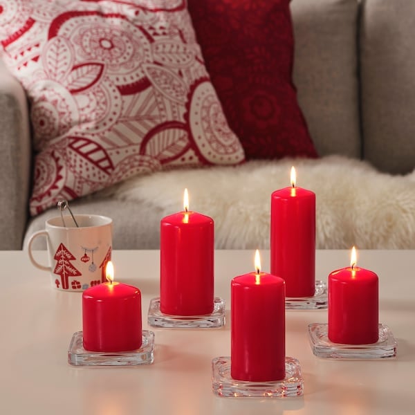 Vinterfest Red Unscented Block Candles