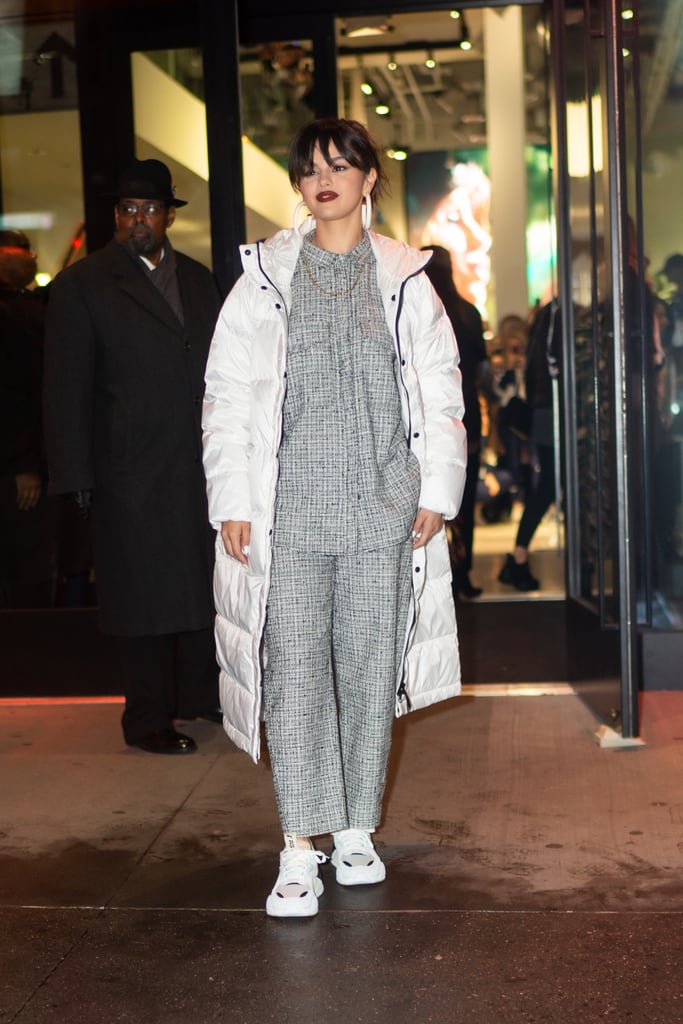 Selena Gomez Wears Everlane Puffer to Puma Meet and Greet