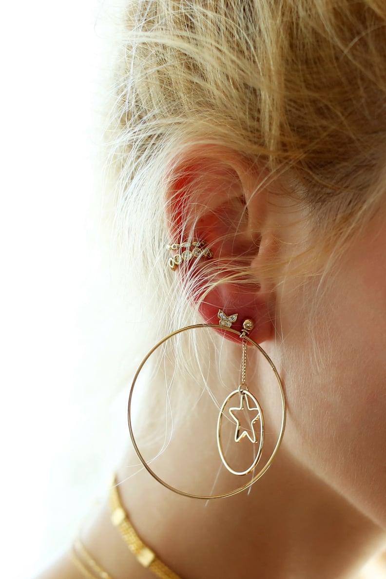 Adornmonde Star Hoop Earrings