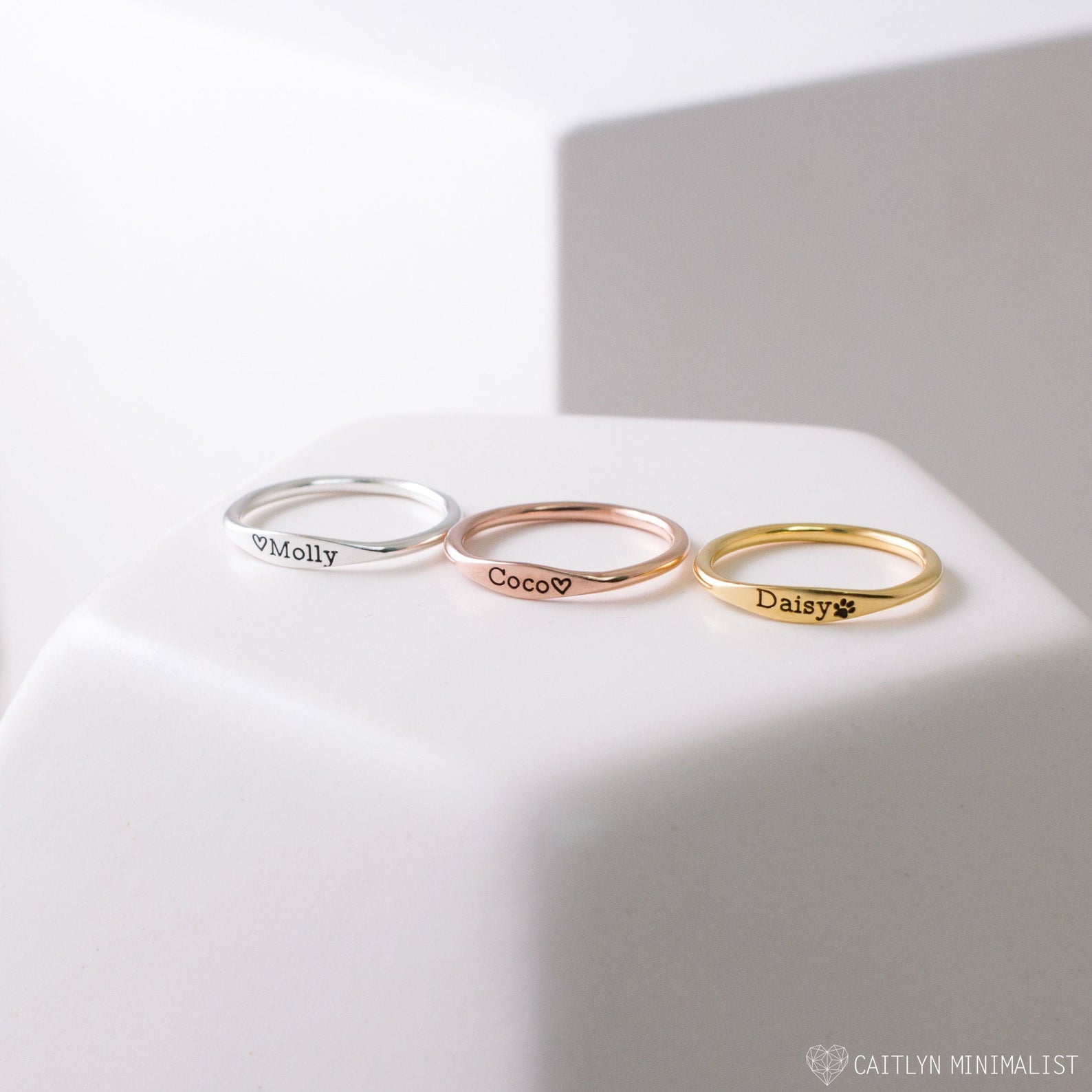 Caitlyn minimalist deals engraved ring