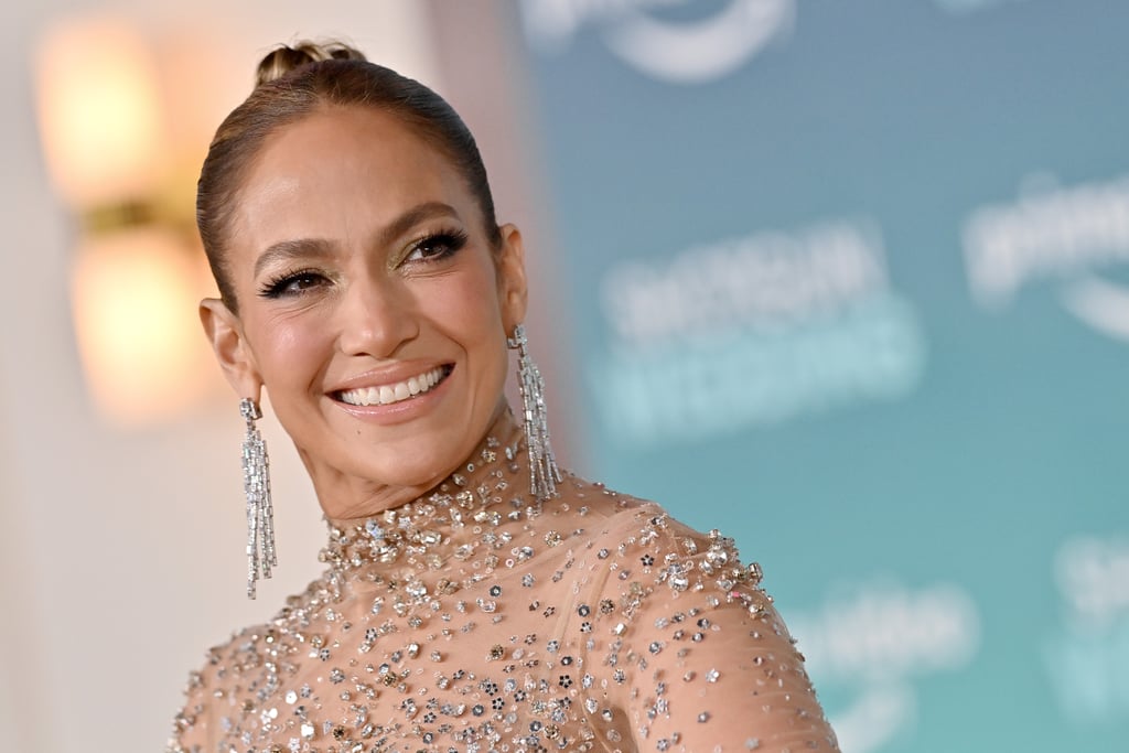 Jennifer Lopez's Metallic Baby French Manicure