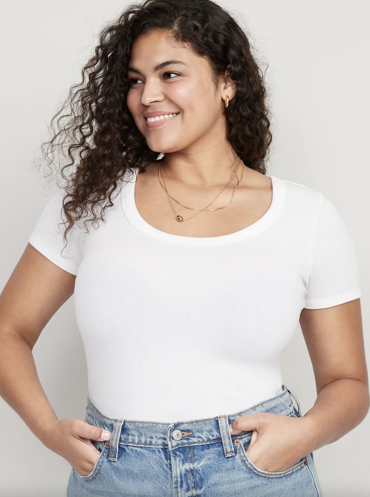 Old Navy Fitted Rib-Knit Scoop-Neck T-Shirt
