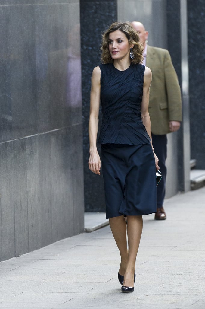 Queen Letizia Wearing a Navy Outfit May 2016 | POPSUGAR Fashion