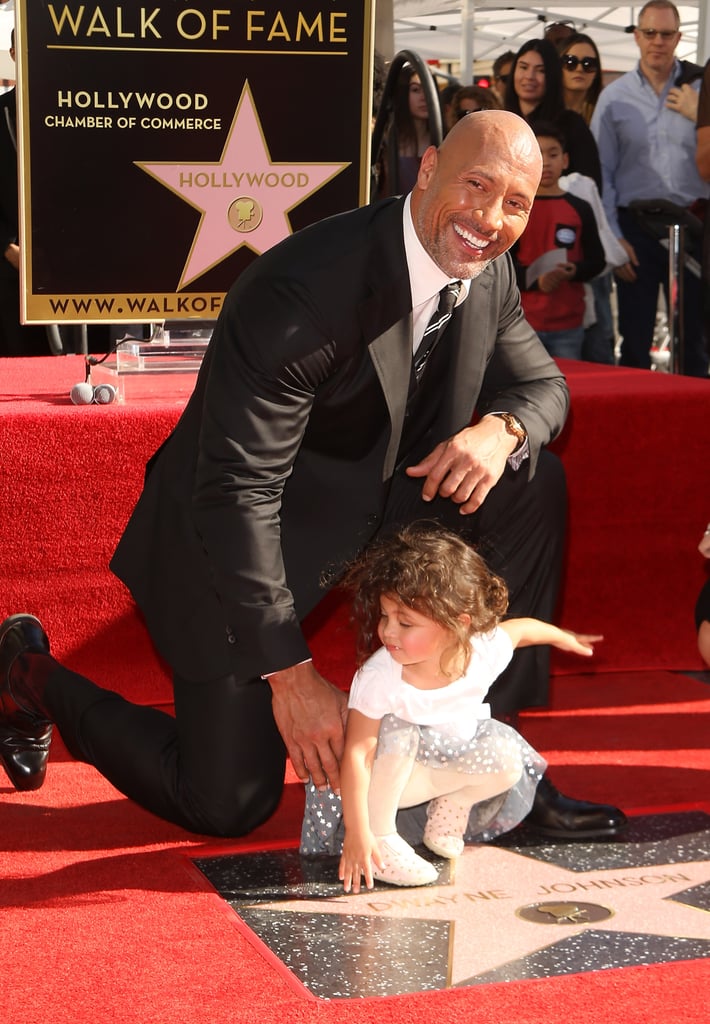 Dwayne Johnson and Family at Hollywood Walk of Fame Ceremony
