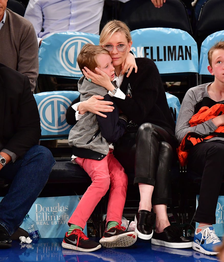Cate Blanchett and Sons at Knicks Game November 2016