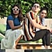 Priyanka Chopra Yellow Skirt and Silver Mules in Italy