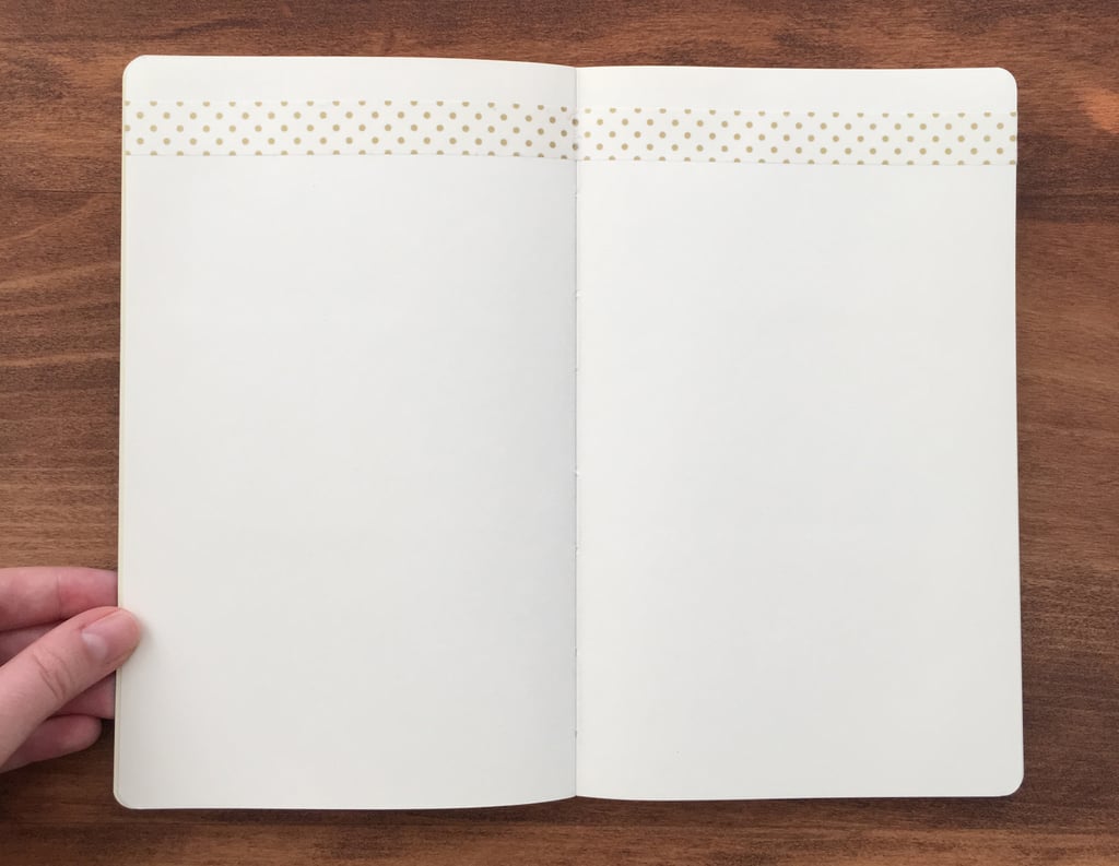 Depending on the tape and paper, you may also be able to carefully lift it up and reapply if you make a mistake! Here's what it looks like across the two-page spread.