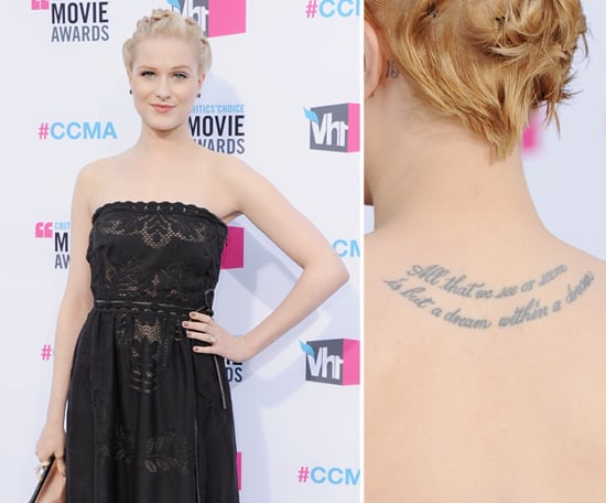 Evan Rachel Wood Has A Famous Edgar Allen Poe Quote All That We See 100 Memorable Celebrity Tattoos Popsugar Celebrity Australia Photo 47