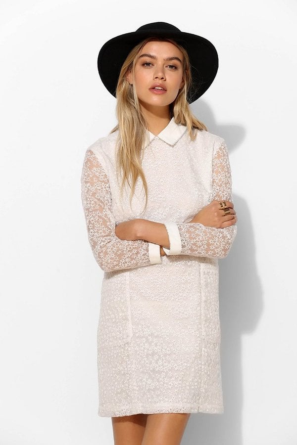 Urban Outfitters White Lace Collared Dress