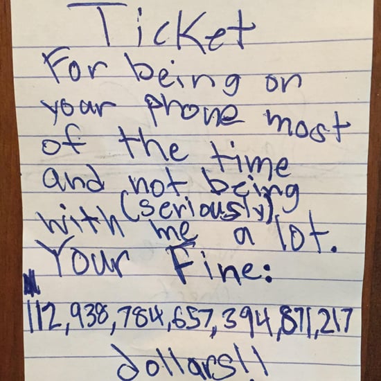 Boy Writes Mom Ticket For Spending Too Much Time on Phone