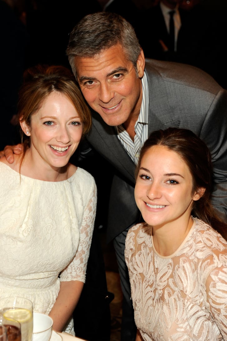 Shailene Woodley and Judy Greer were game for a photo op with George | George Clooney With ...