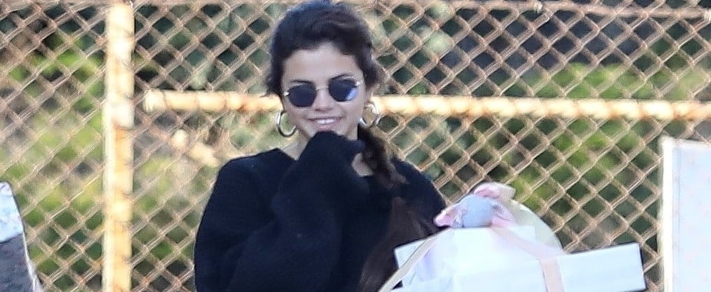 Selena Gomez Wearing Black Loafers