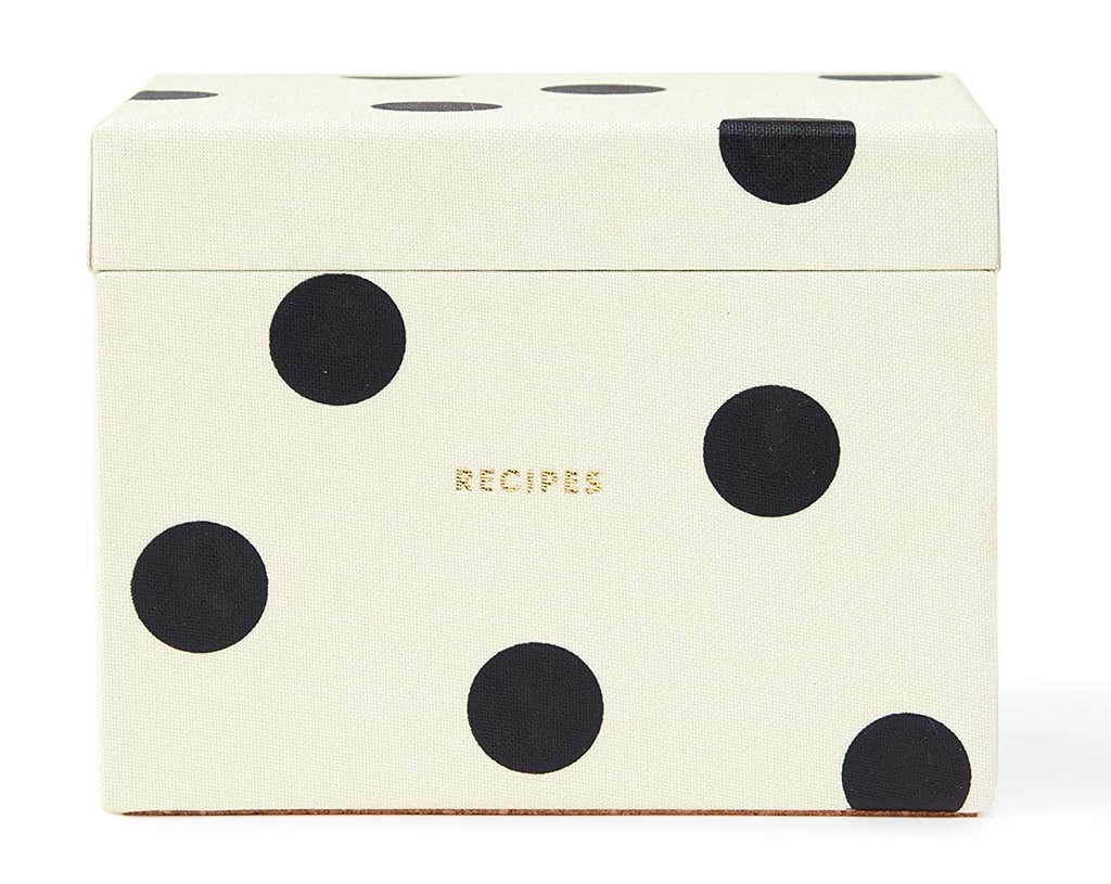 Kate Spade New York Recipe Box with 40 Double Sided Recipe Cards, Deco Dot