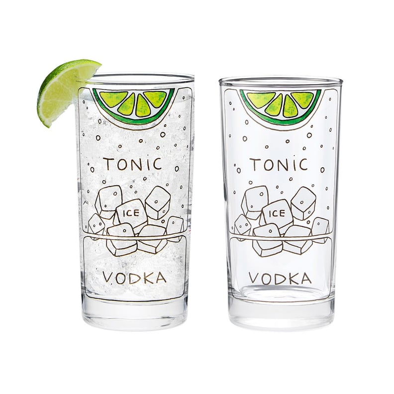 Vodka Tonic Diagram Glassware Set