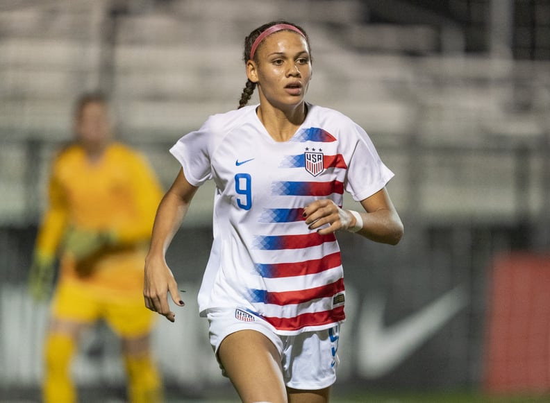 LAKELAND RANCH, FL - DECEMBER 13: Trinity Rodman #9 of the United States sprints during a game between France and USWNT U-20 Blue at Premier Sports Campus on December 13, 2019 in Lakeland Ranch, Florida. (Photo by Brad Smith/ISI Photos/Getty Images)