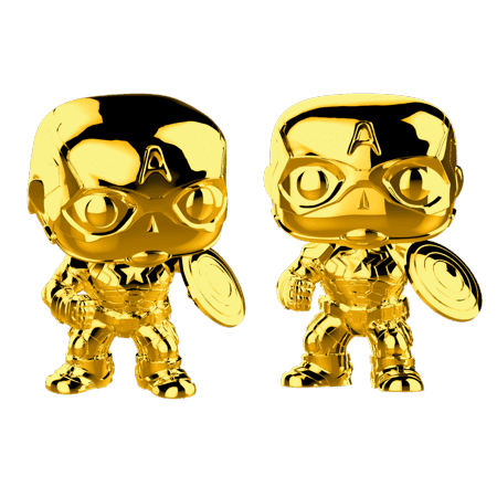 Chrome Gold Captain America Funko Pop