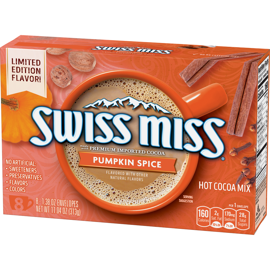 8-Count Swiss Miss Pumpkin Spice Flavoured Hot Cocoa Mix Packets (12 Pack)
