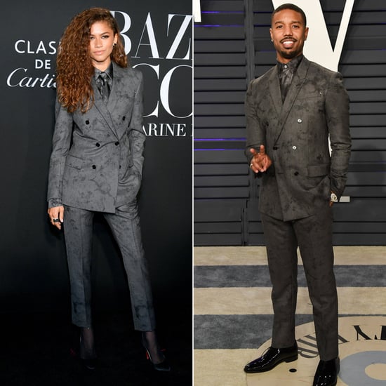 Zendaya Wears The Same Berluti Suit As Michael B Jordan Popsugar Fashion Zendaya coleman went for an androgynous vibe in a gray pantsuit by berluti at the harper's bazaar icons event. berluti suit as michael b jordan