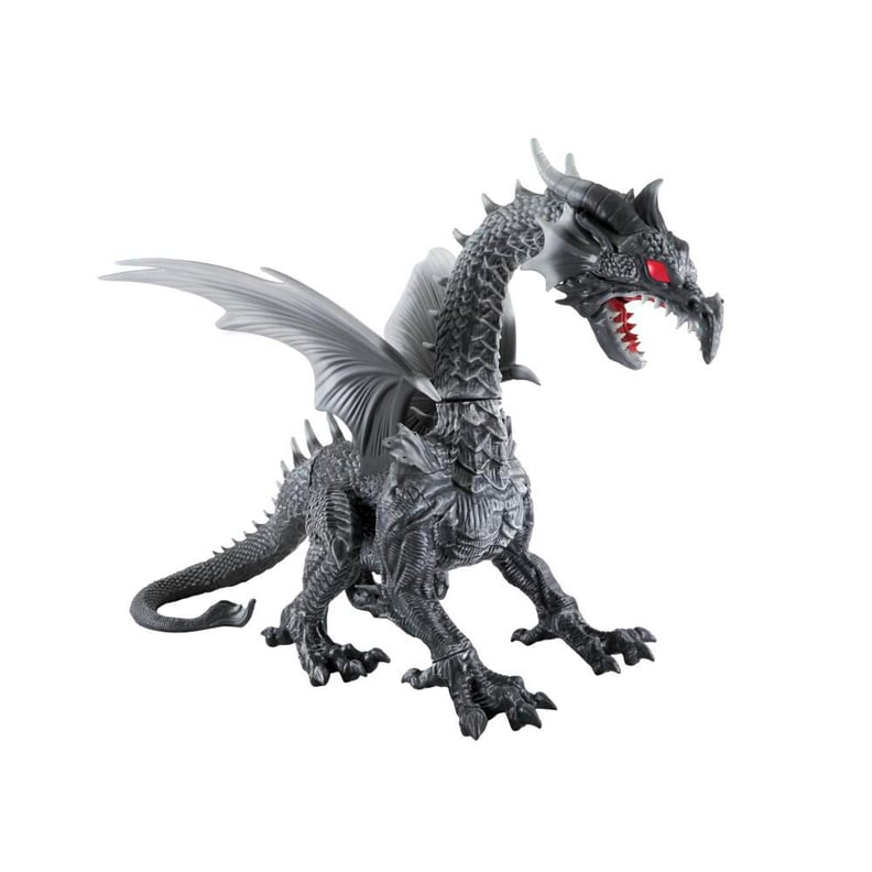 69 Inch Animated Giant Dragon in Grey Without Fog Machine