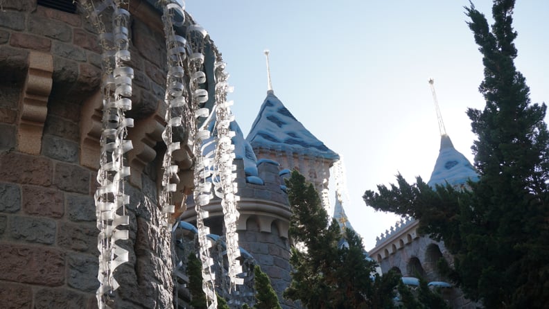 The way the icicles hanging from Sleeping Beauty's castle catch the sunlight is stunning.