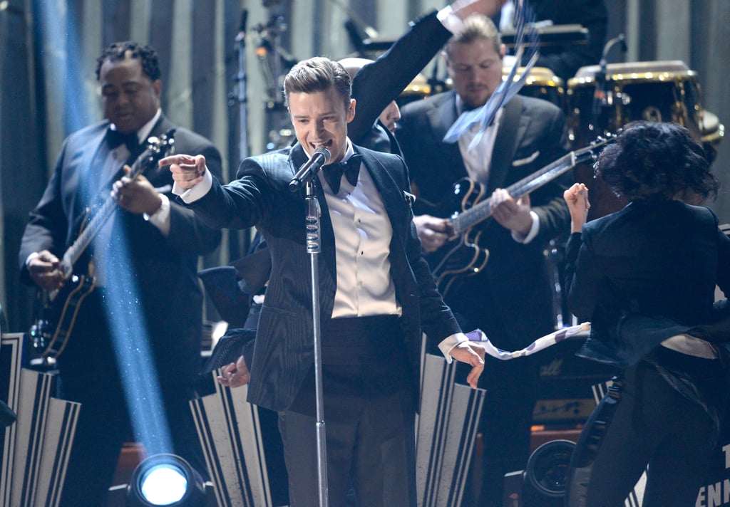 Justin Timberlake belted it out during the show.
Justin Timberlake belted it out during the show.