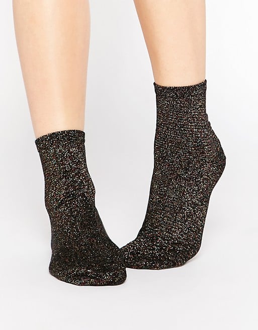 ASOS Sheer Glitter Ankle Socks