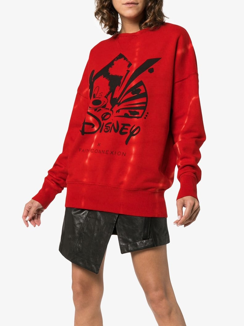 Faith Connexion Mickey Long-Sleeved Cotton Red Sweatshirt