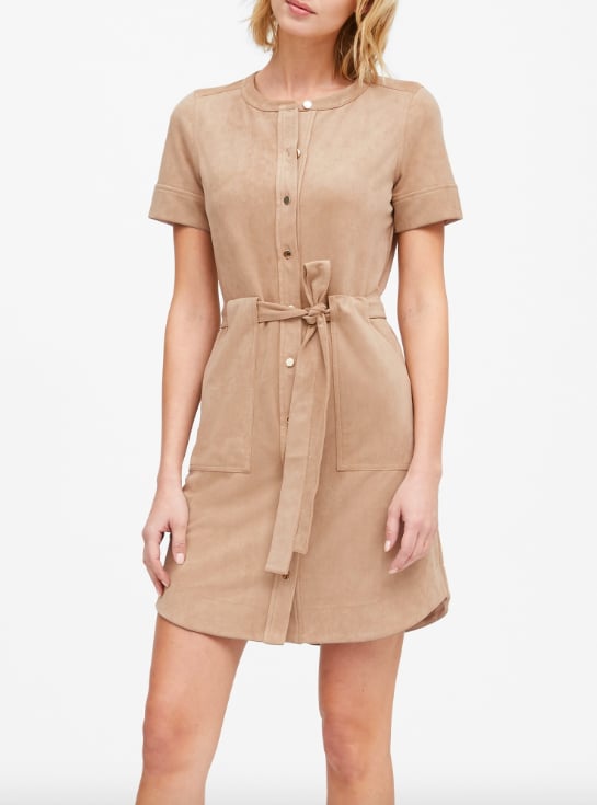 Vegan Suede Shirt Dress