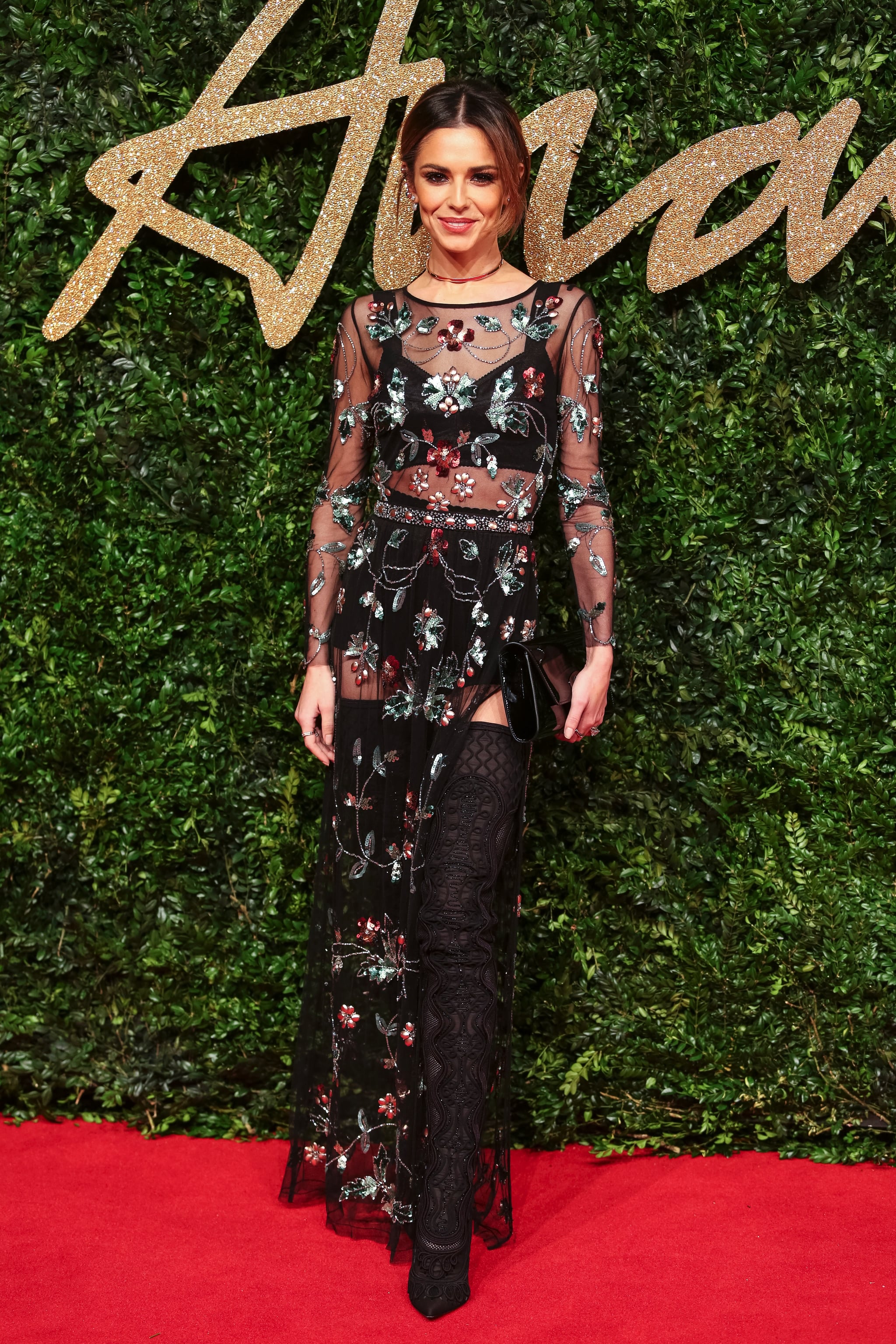 At the British Fashion Awards in November 2015, Cheryl wore a sheer dress by Topshop.