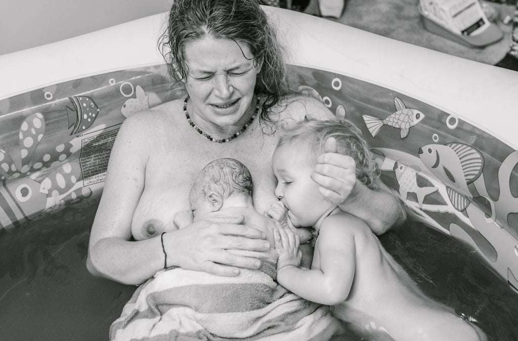 Mom Breastfeeding During Childbirth