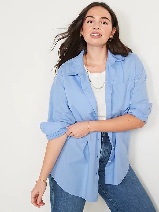 An Oversized Shirt: Old Navy Long-Sleeve Oversized Boyfriend Shirt