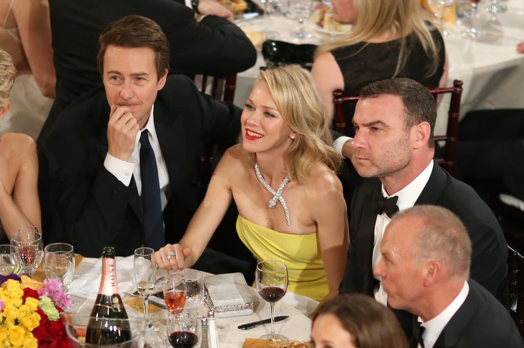 Naomi Watts and Liev Schreiber shared a table with Edward Norton.